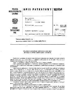 Grawitacyjne urządzenie rozdzielające przedmioty schodzące ze szlifierek bezkłowych i automatów : opis patentowy nr 103954