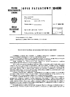 Urządzenie do łagodnego umieszczania przedmiotów w pojemnikach : opis patentowy nr 104690