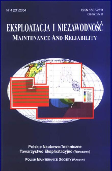 Eksploatacja i Niezawodność = Maintenance and Reliability Nr 4 (24)2004