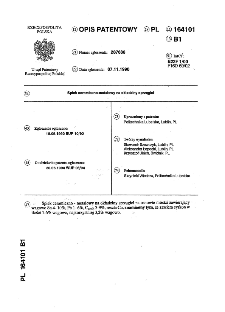 Spiek ceramiczno-metalowy na okładziny sprzęgieł : opis patentowy nr 164101