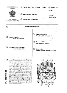 Kosiarka rotacyjna do zboża : opis patentowy nr 166476