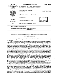 Przyrząd do oznaczania właściwości adhezyjnych powierzchni metali metodą dynamiczną : opis patentowy patentu tymczasowego nr 145883