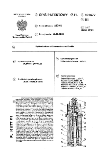 Szybkoobrotowe elektrowrzeciono szlifierskie : opis patentowy nr 161477