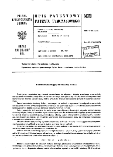 Element uszczelniający do obudowy łożyska : opis patentowy patentu tymczasowego nr 84378