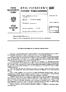 Przyrząd do stykowego pomiaru mikrowielkości liniowych : opis patentowy patentu tymczasowego nr 85842