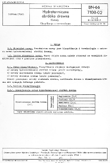 Hydrotermiczna obróbka drewna - Metody - Klasyfikacja i terminologia BN-66/7100-02