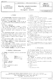 Wyroby plecionkarskie ze słomy - Wymagania i badania BN-81/8460-23
