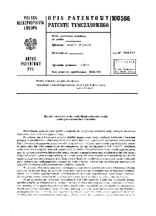 Sposób i urządzenie do modyfikacji własności wody, wodnych roztworów i mieszanin : opis patentowy patentu tymczasowego nr 100586
