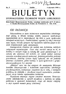 Biuletyn Stowarzyszenia Techników Wojew. Lubelskiego 1929 Nr 1