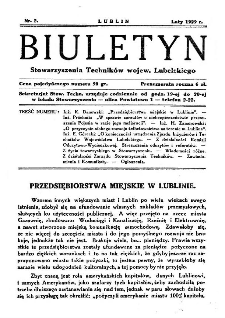 Biuletyn Stowarzyszenia Techników Wojew. Lubelskiego 1929 Nr 2