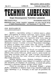 Technik lubelski : organ Stowarzyszenia Techników Lubelskich n. 6,7(1929)