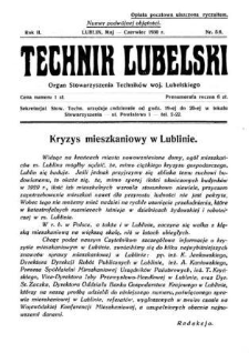 Technik lubelski : organ Stowarzyszenia Techników Lubelskich n. 5,6(1930)