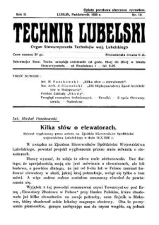 Technik lubelski : organ Stowarzyszenia Techników Lubelskich n. 10(1930)