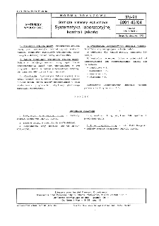Górnicze materiały wybuchowe - Systematyka laboratoryjnej kontroli jakości BN-91/6091-45/04