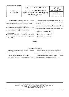 Górnicze zapalniki elektryczne - Systematyka laboratoryjnej kontroli jakości BN-84/6094-43/05