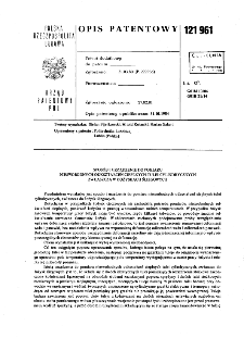 Sposób i urządzenie do pomiaru nieswobodnych odkształceń cieplnych tulei cylindrycznych zwłaszczaw łożyskach ślizgowych : opis patentowy nr 121961