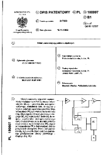 Układ pomiarowy sygnałów napięciowych : opis patentowy nr 180807