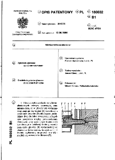 Głowica wytłaczarska do rur : opis patentowy nr 180032