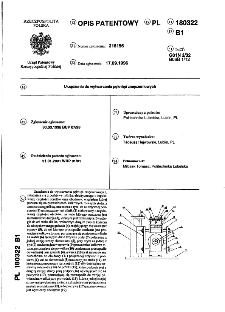 Urządzenie do wytwarzania pęknięć zmęczeniowych : opis patentowy nr 180322