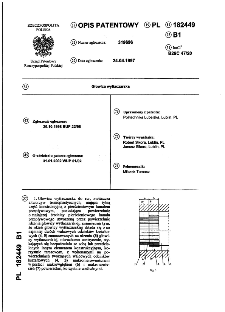 Głowica wytłaczarska : opis patentowy nr 182449
