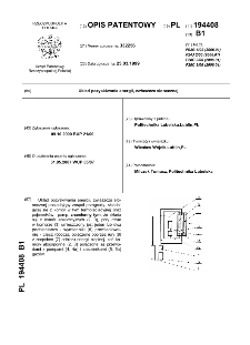 Układ pozyskiwania energii, zwłaszcza słonecznej : opis patentowy nr 194408