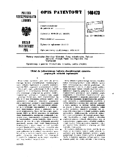Układ do jednoczesnego badania charakterystyk czasowo-prądowych wkładek topikowyeh : opis patentowy nr 140473