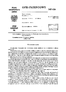 Wytwornica ozonu : opis patentowy nr 143626