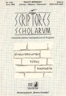 Scriptores Scholarum : kwartalnik uczniów i nauczycieli oraz ich Przyjaciół R. 6, nr 1(18), zima 1998
