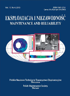 Eksploatacja i Niezawodność = Maintenance and Reliability Vol. 15 No. 4, 2013
