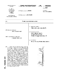 Ślimak do przetwórstwa tworzyw : opis patentowy nr 195293