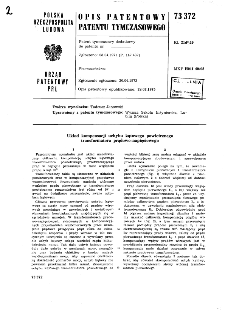 Układ kompensacji uchybu kątowego powietrznego transformatora prądowo-napięciowego : opis patentowy patentu tymczasowego nr 73372