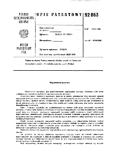 Nagrzewarka oporowa : opis patentowy nr 92863