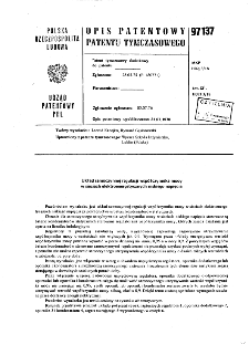 Układ samoczynnej regulacji współczynnika mocy w sieciach elektroenergetycznych niskiego napięcia : opis patentowy patentu tymczasowego nr 97137