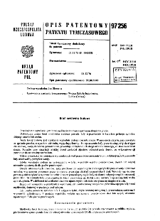 Broń myśliwska śrutowa : opis patentowy patentu tymczasowego nr 97256