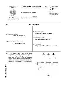 Sieć wodociągowa : opis patentowy nr 201103