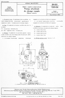 Silniki o zapłonie samoczynnym - Pompy wtryskowe do obcego napędu - Główne wymiary BN-80/1301-06