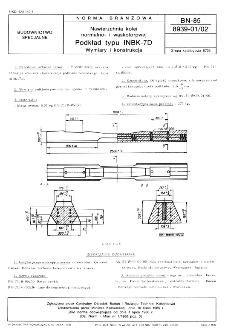 Nawierzchnia kolei normalno- i wąskotorowej - Podkład typu INBK-7D - Wymiary i konstrukcja BN-85/8939-01/02
