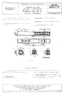 Nawierzchnia kolei normalno- i wąskotorowej - Podkład typu KL-1L - Wymiary i konstrukcja BN-85/8939-01/52