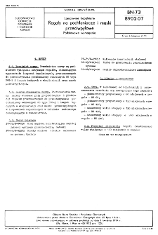 Lampownie kopalniane - Regały na pochłaniacze i maski przeciwpyłowe - Podstawowe wymagania BN-73/8902-07