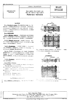 Budownictwo hydrotechniczne - Elementy budowli regulacyjnych - Materace taśmowe BN-69/8952-28