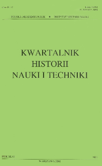 Kwartalnik Historii Nauki i Techniki R. 46 nr 1/2001