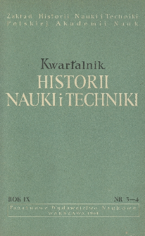 Kwartalnik Historii Nauki i Techniki R. 9 nr 3-4/1964