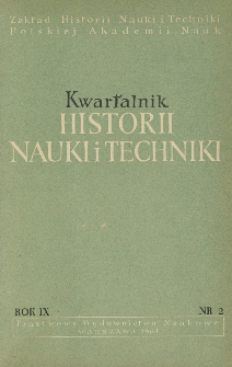 Kwartalnik Historii Nauki i Techniki R. 9 nr 2/1964