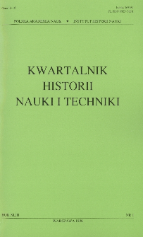 Kwartalnik Historii Nauki i Techniki R. 43 nr 1/1998