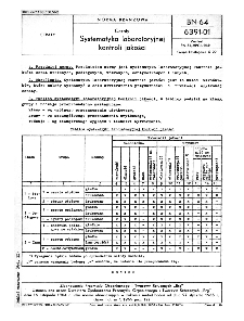 Ceraty - Systematyka laboratoryjnej kontroli jakości BN-64/6391-01
