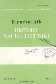 Kwartalnik Historii Nauki i Techniki R. 36 nr 2/1991