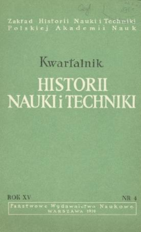 Kwartalnik Historii Nauki i Techniki R. 15 nr 4/1970