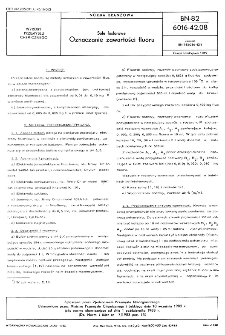 Sole fosforowe - Oznaczanie zawartości fluoru BN-82/6016-42.08