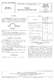 Kwasy alkilobenzenosulfonowe BN-86/6026-74