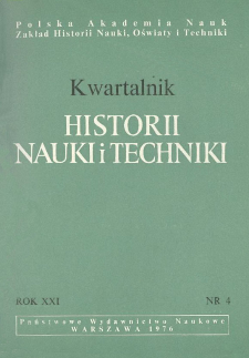 Kwartalnik Historii Nauki i Techniki R. 21 nr 4/1976